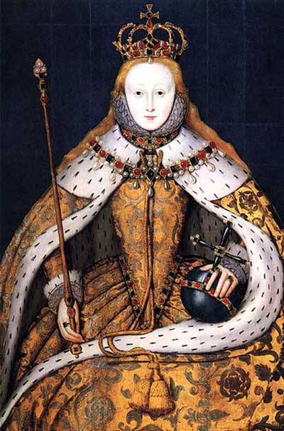 Elizabeth’s coronation portrait, painted c1600 (unknown artist).